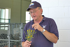 Dr. Glenn Miller going over plant identification.