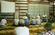 Animal Biotechnology Professor Ben Bruce discusses range management at the Gund Ranch.