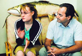 University of Nevada, Reno sophomore Joanne Heslop and Professor Sudeep Chandra