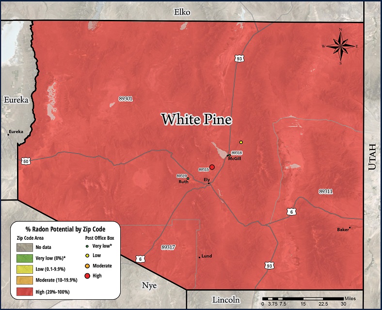 White Pine County Radon Map Extension University Of Nevada Reno