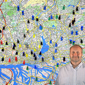 City map with Mike Bindrup