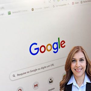 Google page on a computer with Reyna Mendez
