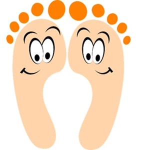 clip art footprints with googly eyes and smiles