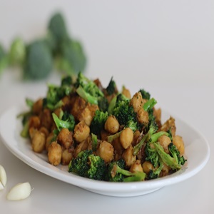 Broccoli Stir Fry with Garbanzo Beans