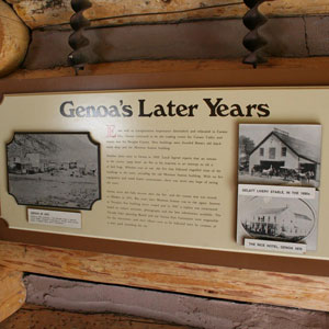 Museum poster about Genoa's later years at Mormon Station State Park