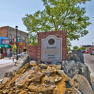 Entrance sign to Fallon, NV