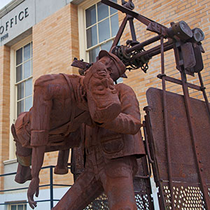 Big Bill Murphy Statue outside of Tonopah Post Office