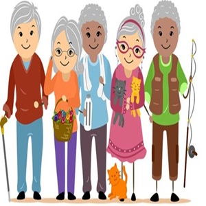 older adult cartoon