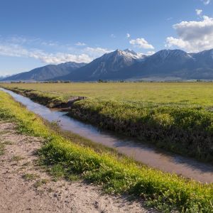 Nevada farmland irrigation ditch desert landscape