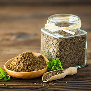 comin spice in a jar and bowl