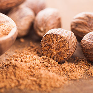 nutmeg seeds and spice