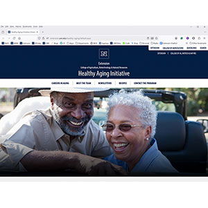 healthy aging front page of website