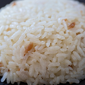 A scoop of white rice