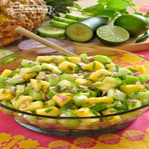 Cucumber, Pineapple and Serrano Chile Salad
