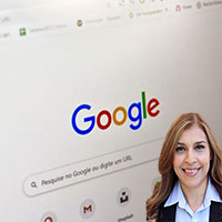 Google Screen on Computer and Reyna Mendez