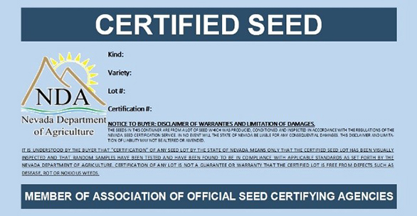 Certified Seed Label 