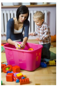 Mother playing with child