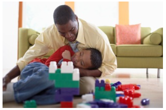 Father playing with son