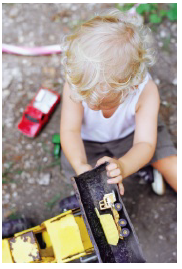 Boy playing with a toy