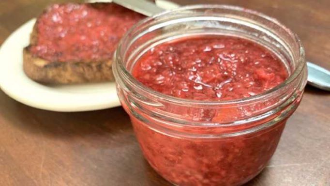 small jar of mixed berry jam