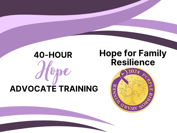 Hope for Family Resilience purple ribbon flyer