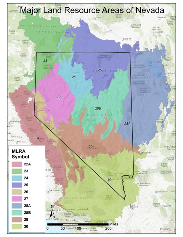 map of major land resource areas of nevada