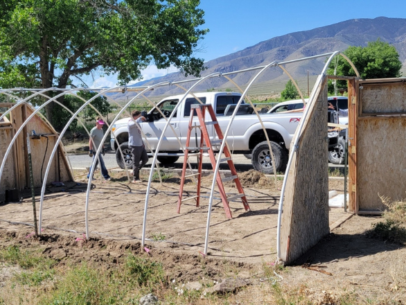 Hoop house frame.