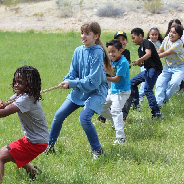 Kids playing tug of war