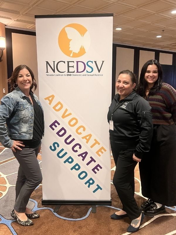 Payne, Ornelas, and Stoor at the 2025 Nevada Coalition to End Domestic and Sexual Violence Annual Conference