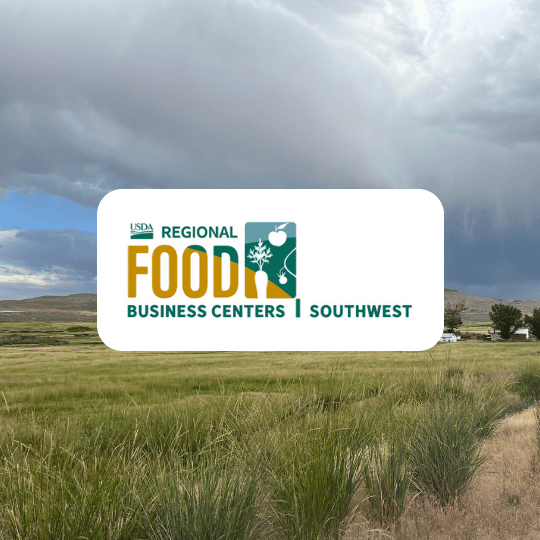 Southwest Regional Food Business Center logo over a farm background
