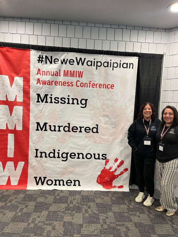 Photo of Payne and Ornelas at the Missing Murdered Indigenous Women Conference