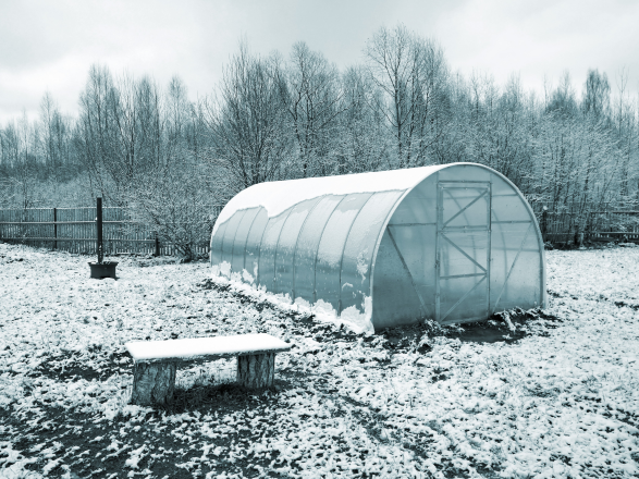 Image of a High Tunnel Under Snow
