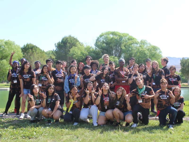 Teenagers posing for a picture