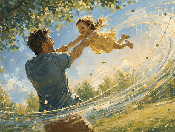 Father Swinging His Daughter Through the Air