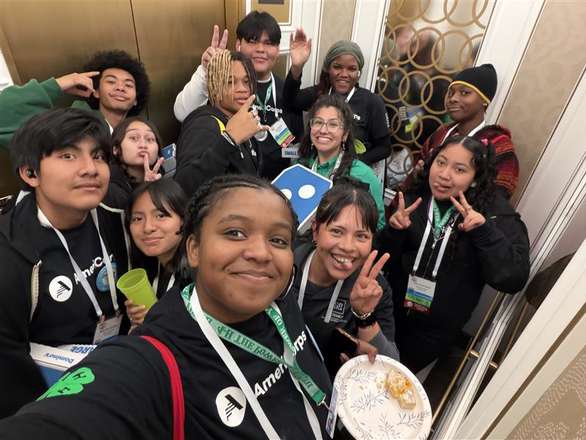 Students from the 4-H Afterschool club attending an Aquaculture Conference at the Paris Hotel.