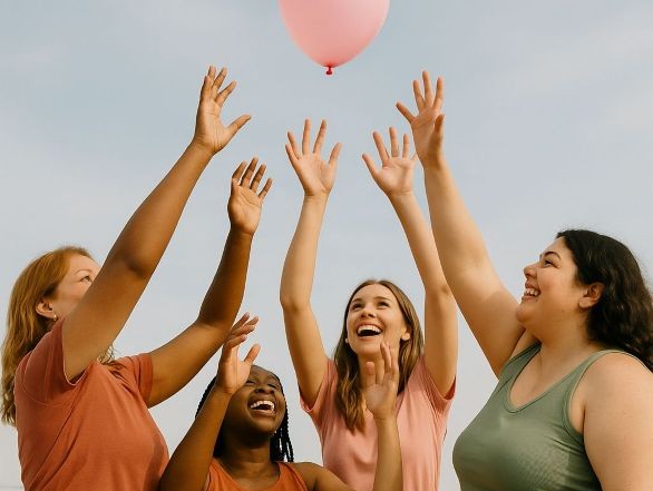 group of people playing boop the ballon
