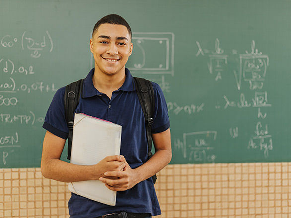 latin teen in a math class