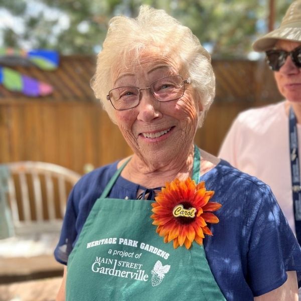 Photo of Carol in community garden