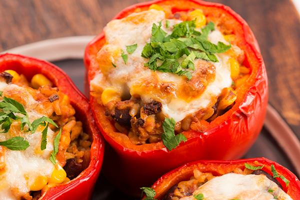 stuffed bell pepper on a plate
