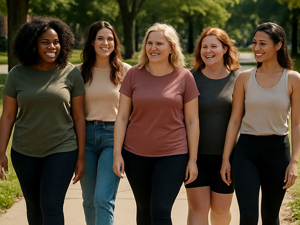 group of women on a walk