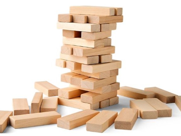 Stack of jenga blocks