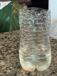 water bottle cut in half