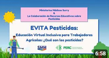 Una tarjeta de t&iacute;tulo para un video de YouTube titulado &iquest;Qu&eacute; son los pesticidas?