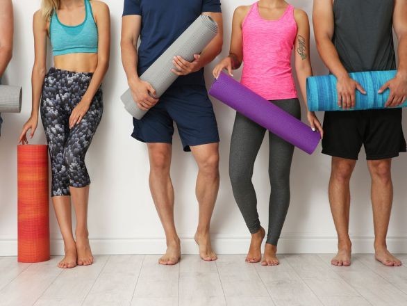 group of people waiting to exercise