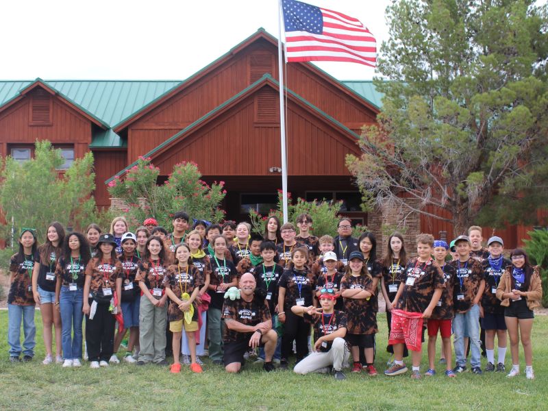 A group of kids and staff at summer camp
