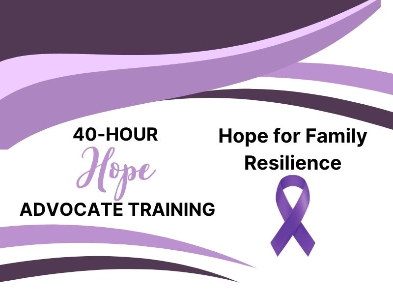 40-Hour Hope Advocate Training Banner
