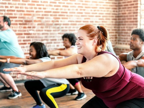 People exercising together.