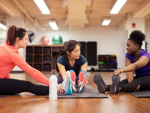 Women stretching