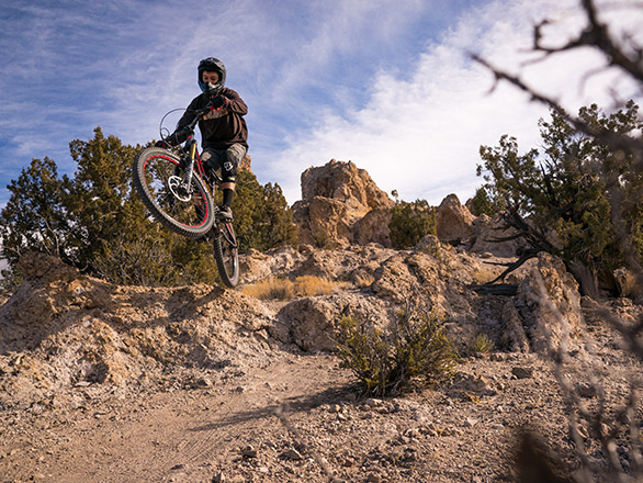 Mountain biker on a desert trail 