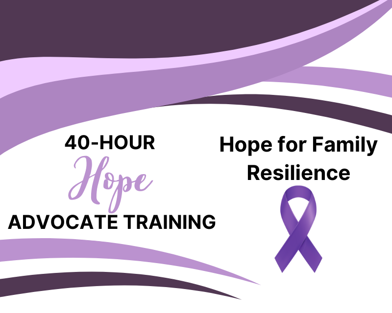 40-hour Hope Advocate Training Banner